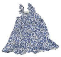 Nové - Bílo-modré květované šaty Primark