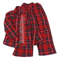 Červeno-tmavomodro-bílé kostkované pyžamo 