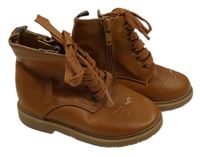 Nové - Hnědé kotníkové boty s čumáky vel.25