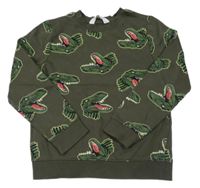Khaki mikina s dinosaury H&M