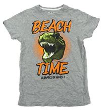 Šedé tričko s dinosaurem Rebel 