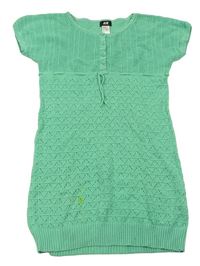 Zelené perforované pletené šaty H&M