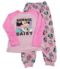 Světlerůžovo-růžové plyšové pyžamo s Minnií Disney