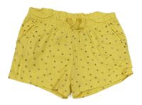 Žluté bavlněné kraťasy s puntíky H&M