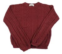 Vínový vzorovaný svetr H&M