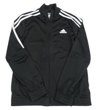 Černá funkční sportovní propínací mikina s logem Adidas 