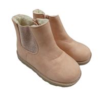 Světlerůžové semišové zateplené kozačky Dunnes vel. 23