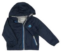 Tmavomodrá šusťáková jarní bunda s kapucí C&A