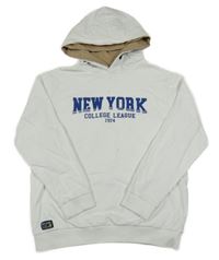 Bílá mikina s nápisem a kapucí Blue Effect