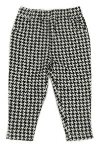 Černo-bílé vzorované kalhoty Piaza Italia