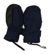 Tmavomodré šusťákové zimní palcové rukavice Lupilu