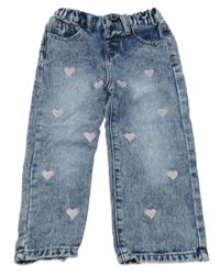 Modré rifle se srdíčky Shein