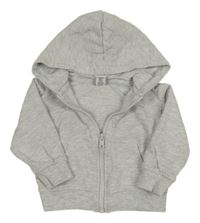 Šedá melírovaná propínací mikina s kapucí Dopodopo