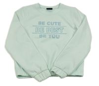 Světlemodrá crop mikina s nápisem Ergeenomix 