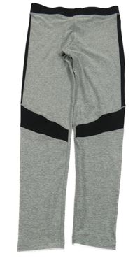 Šedo-černé sportovní funkční legíny s pruhy Crivit 