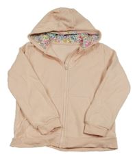 Světleoranžová propínací mikina s kapucí George 