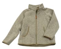 Béžová melírovaná pletena propínací mikina s rolákem H&M