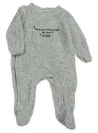 Šedý sametový overal s nápisem F&F