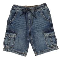 Modré batikované riflové cargo kraťasy George 