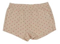 Broskvové bavlněné kraťasy s puntíky Cool Club