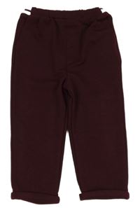 Vínové teplákové kalhoty s pruhovaným pasem Primark