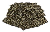 Béžovo-hnědé vzorované vrstvené kraťasy Shein