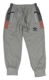Šedé melírované sportovní kalhoty s logem Adidas
