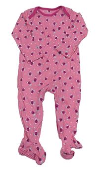 Růžovo-tmavorůžový overal s beruškami Mothercare