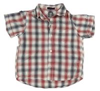 Bílo-černo-červená kostkovaná košile H&M