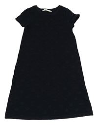 Černé puntíkaté vzorované šaty H&M