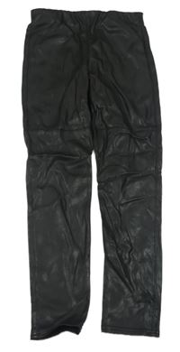 Černé koženkové kalhoty H&M