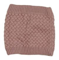 Starorůžový vzorovaný pletený zateplený nákrčník 