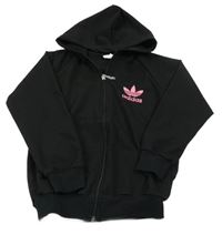 Černá propínací mikina s kapucí Adidas