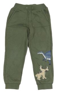 Khaki tepláky s dinosaury Topolino