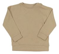 Béžová žebrovaná mikina s kapsou F&F