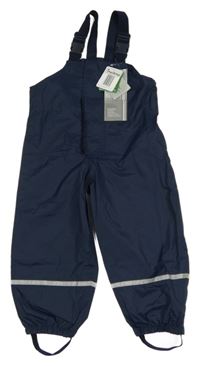 Nové - tmavomodré šusťákové nepromokavé laclové kalhoty impidimpi