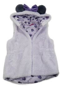 Světlefialová kožešinová podšitá vesta s kapucí - Minnie Disney