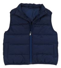 Tmavomodrá kostkovaná prošívaná šusťáková zateplená vesta St. Bernard