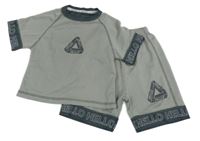 2Set - Šedo-tmavošedé vzorované sportovní tričko se znakem a logy HONE BABY