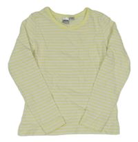 Světležluto-bílé pruhované triko alive