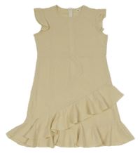 Vanilkové šaty s volánky 