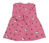 Růžové teplákové šaty s Kitty a třešničkami PRIMARK