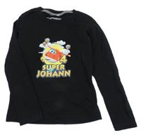 Černé triko s letadlem PREMIUM KIDS