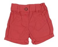 Jahodové paper bag plátěné kraťasy KIABI