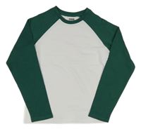 Bílo-tmavozelené triko Urban Classics
