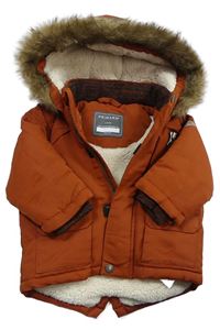 Skořicová šusťáková zimní bunda s kapucí Primark