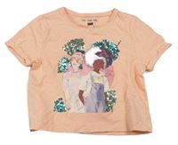 Neonově růžové crop tričko s holčičkami s flitry F&F