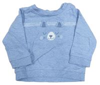 Modrá melírovaná mikina s liškou Mothercare