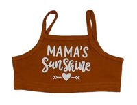 Hnědý crop top s nápisem a srdcem Shein