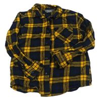 Tmavomodro-hořčicovo-černá kostkovaná košile Primark